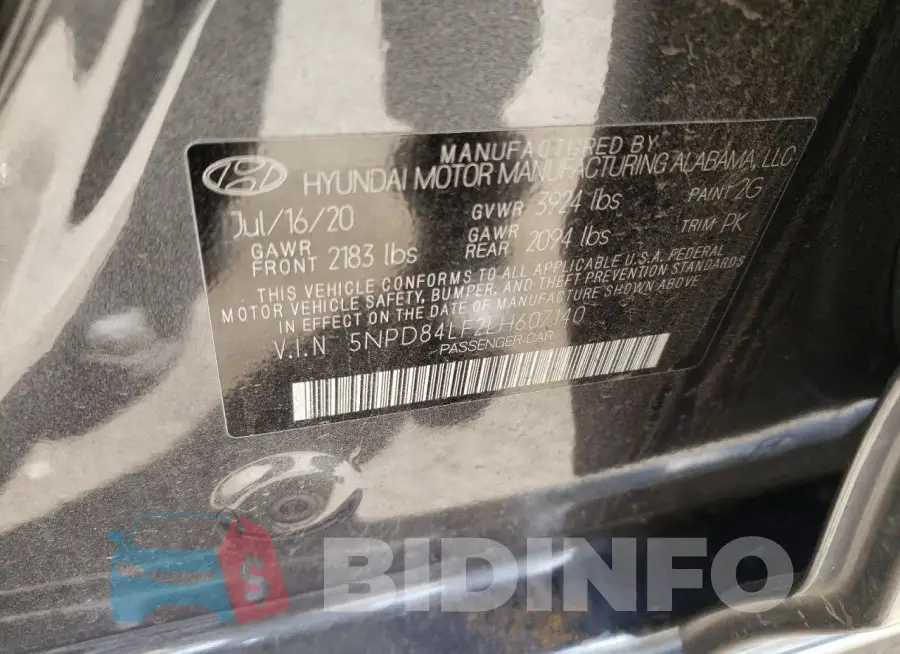 5NPD84LF2LH607140 Photo# 13
