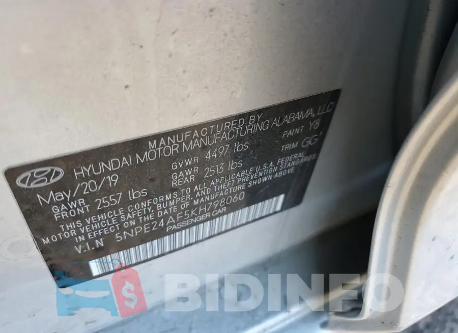 5NPE24AF5KH798060 Photo# 12
