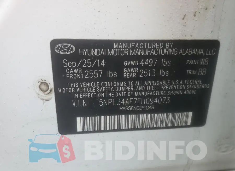 5NPE34AF7FH094073 Photo# 13