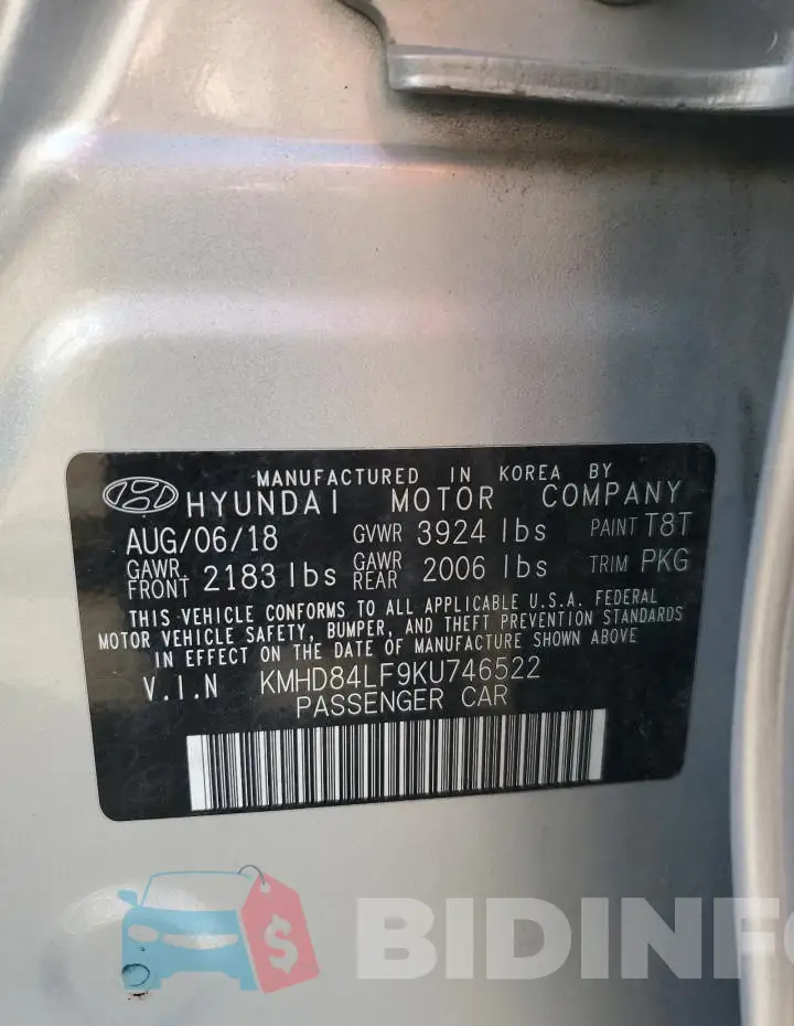 KMHD84LF9KU746522 Photo# 12