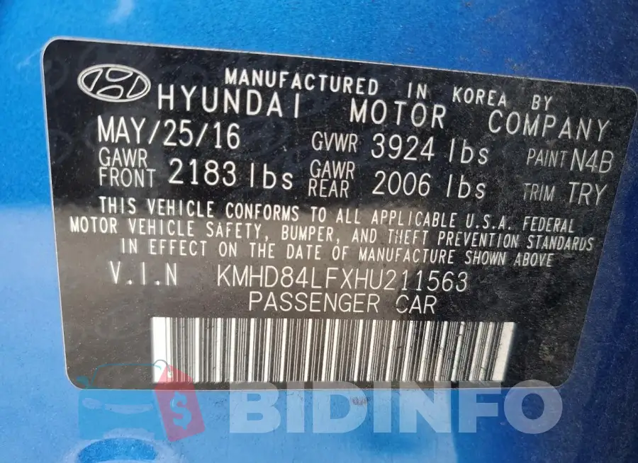 KMHD84LFXHU211563 Photo# 12