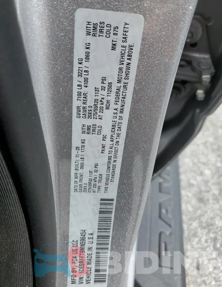 1C6SRFFT9MN596454 Photo# 13
