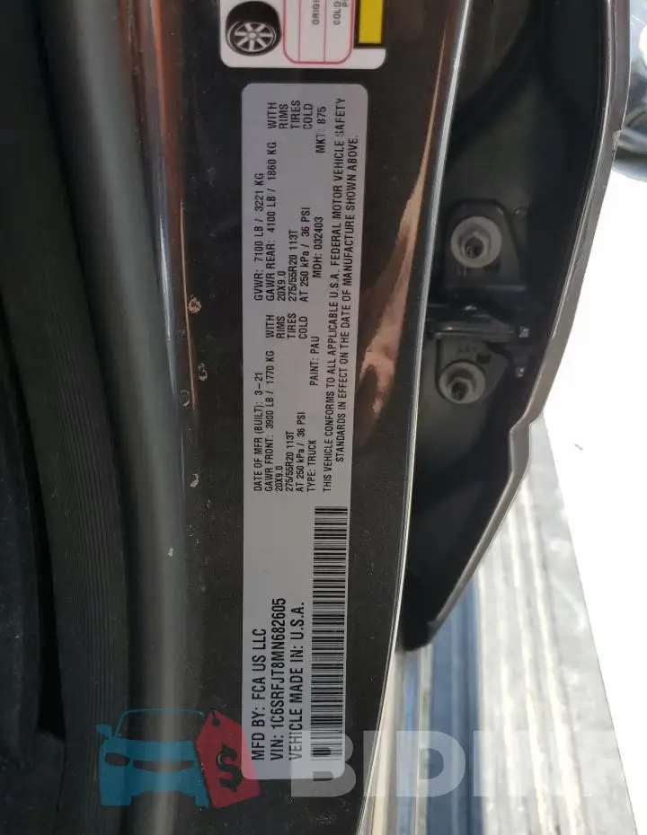 1C6SRFJT8MN682605 Photo# 12