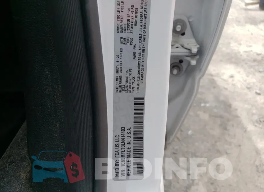 1C6SRFLT0LN414403 Photo# 12
