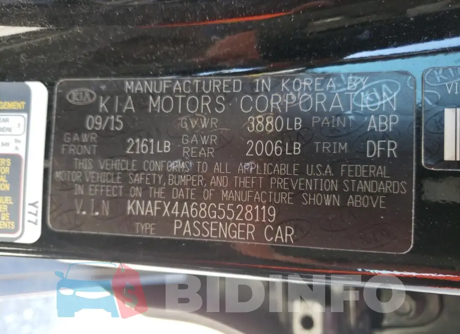 KNAFX4A68G5528119 Photo# 13
