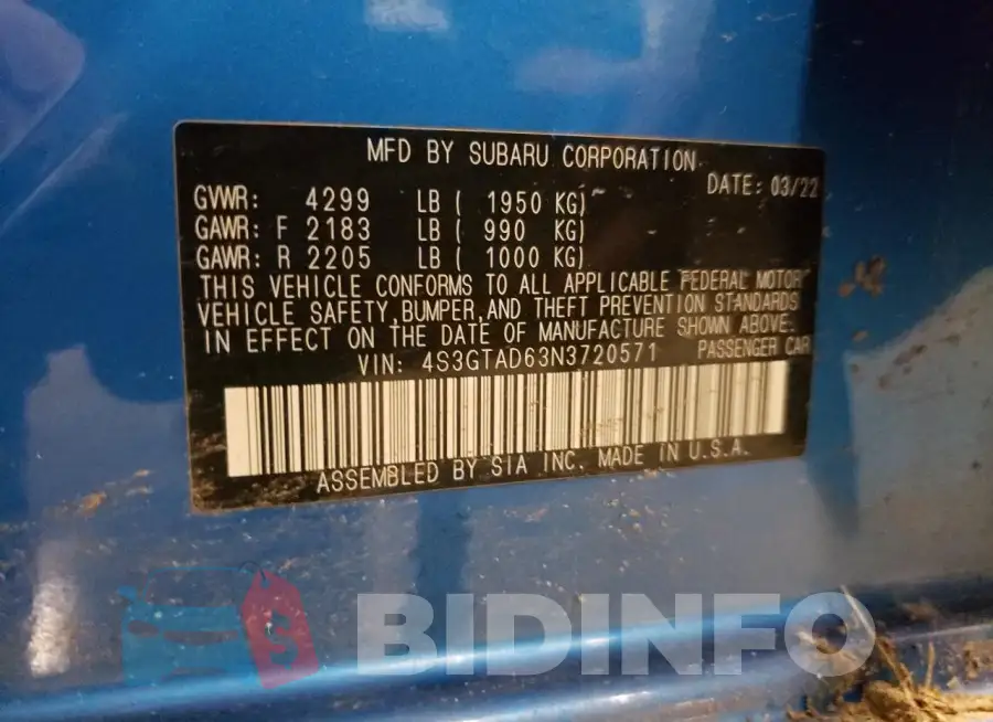 4S3GTAD63N3720571 Photo# 12