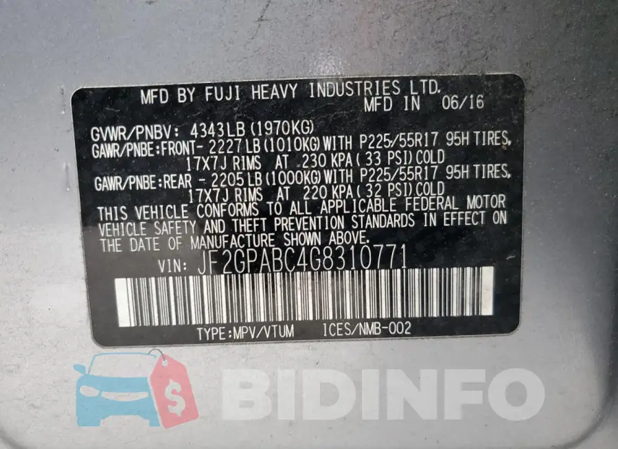 JF2GPABC4G8310771 Photo# 13