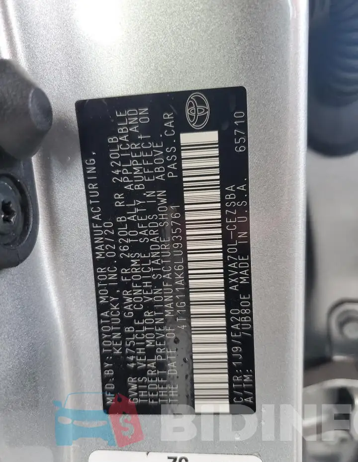 4T1G11AK6LU935761 Photo# 12