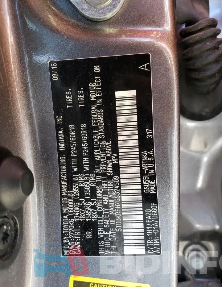 5TDBKRFH7GS324509 Photo# 13