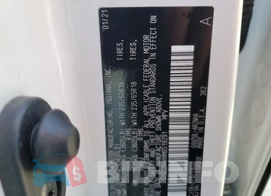 5TDZZRAHXMS519291 Photo# 12