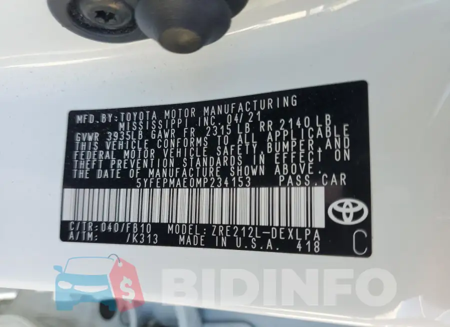 5YFEPMAE0MP234153 Photo# 12