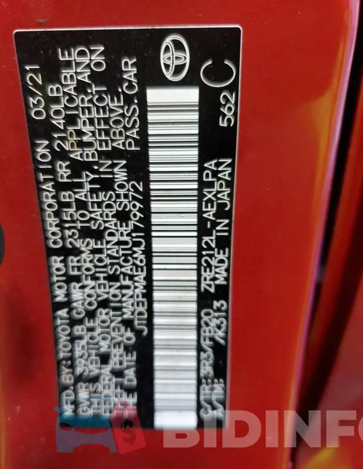 JTDEPMAE6MJ179972 Photo# 12