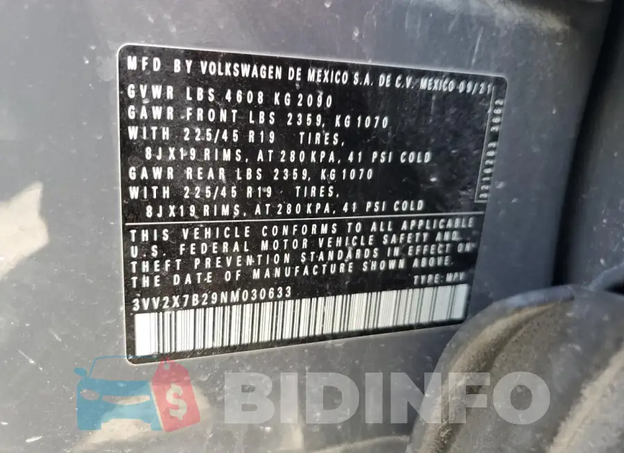 3VV2X7B29NM030633 Photo# 12
