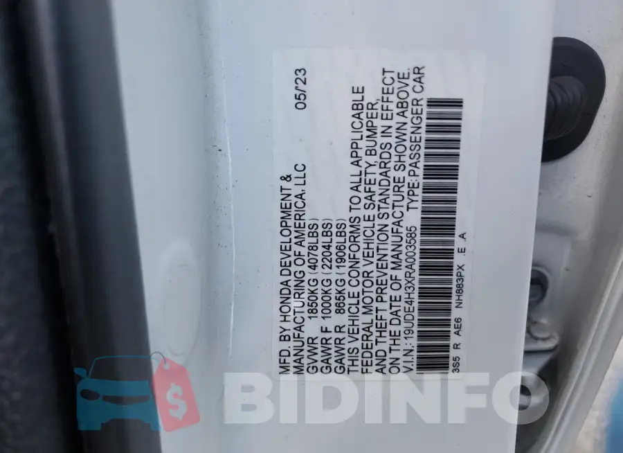19UDE4H3XRA003585 Photo# 12