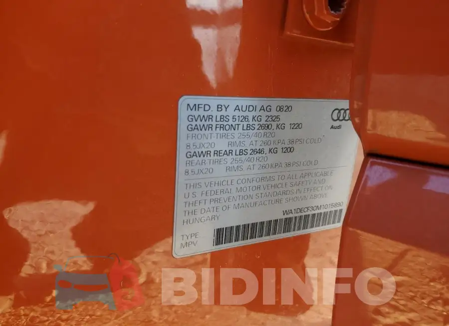 WA1DECF30M1015890 Photo# 13