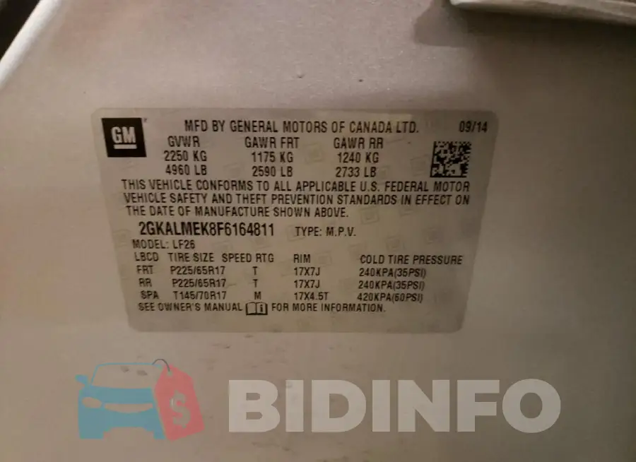 2GKALMEK8F6164811 Photo# 12