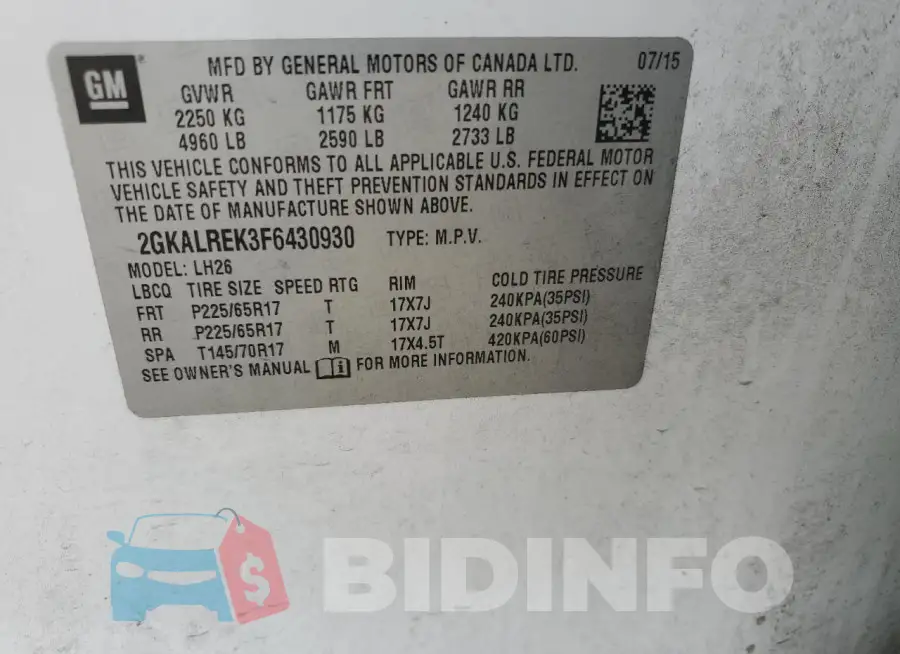 2GKALREK3F6430930 Photo# 13