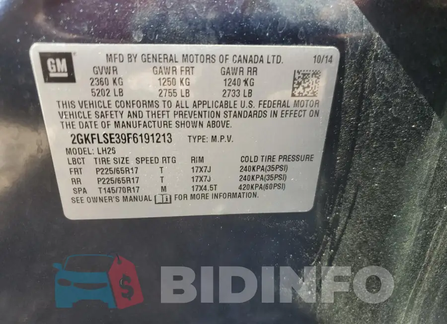 2GKFLSE39F6191213 Photo# 12