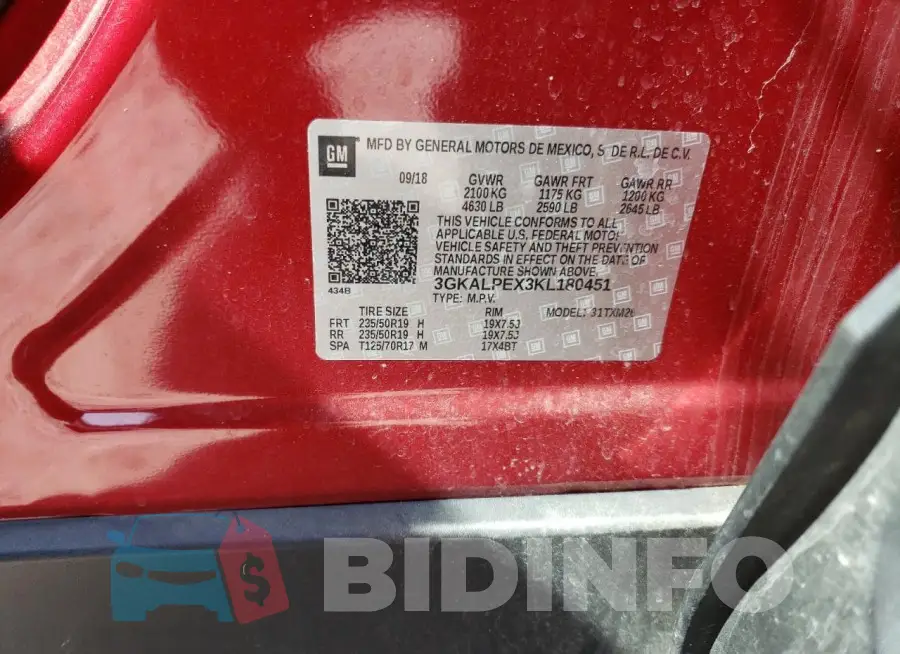 3GKALPEX3KL180451 Photo# 14