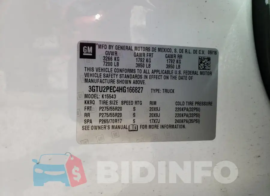 3GTU2PEC4HG166827 Photo# 12
