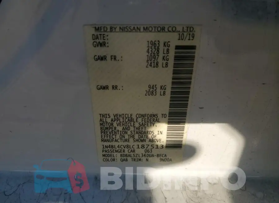 1N4BL4CV8LC187513 Photo# 12