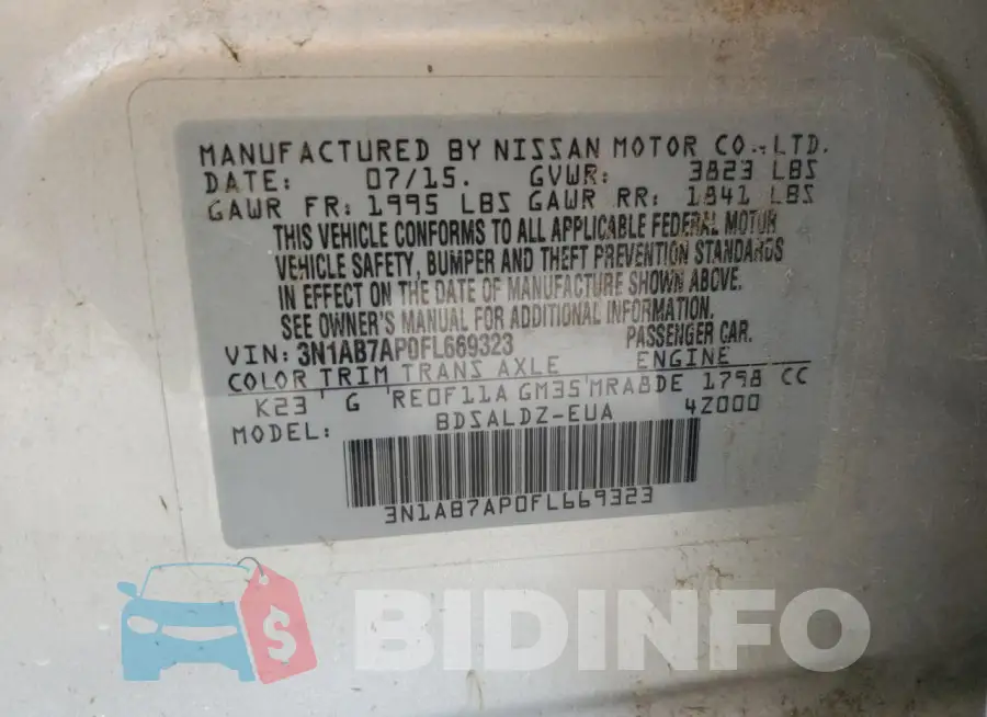 3N1AB7AP0FL669323 Photo# 12