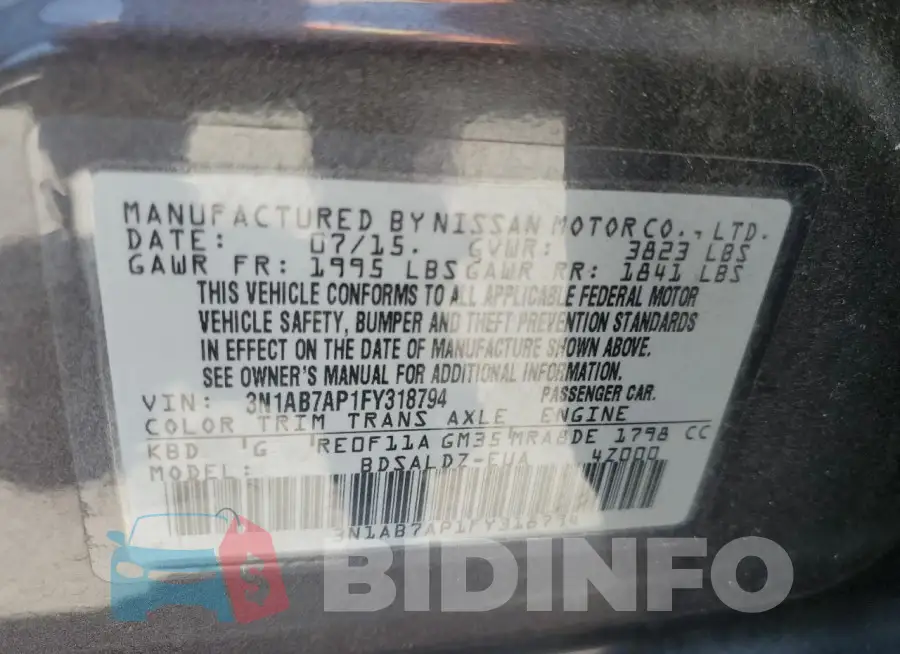 3N1AB7AP1FY318794 Photo# 12