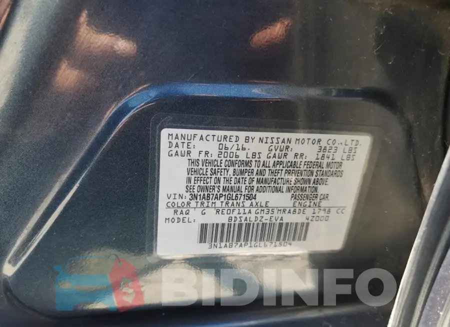 3N1AB7AP1GL671504 Photo# 12