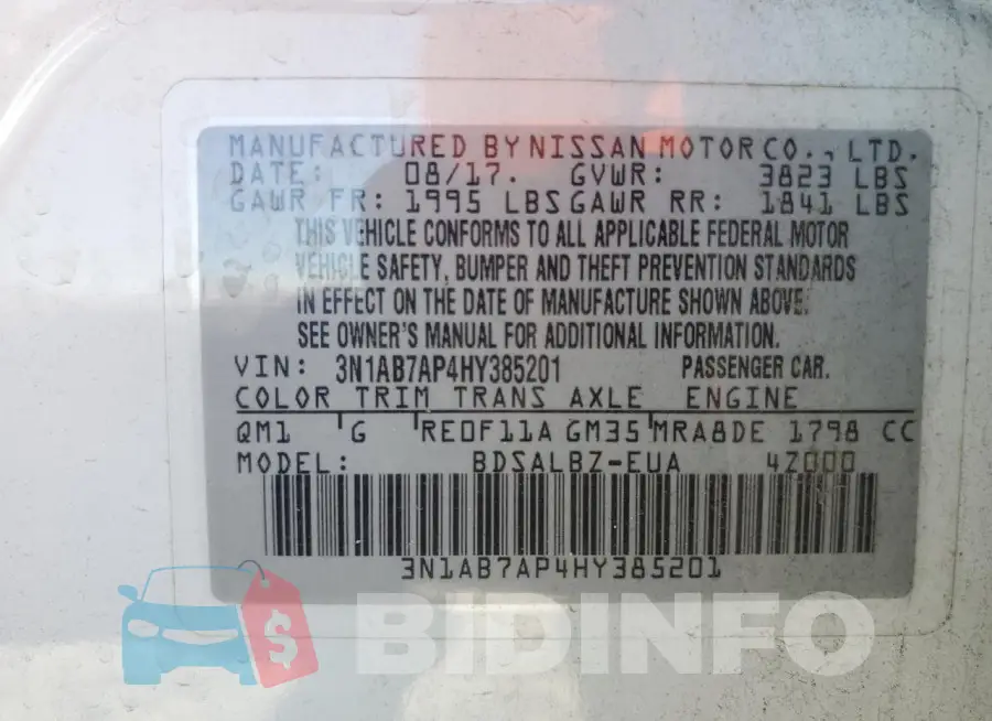 3N1AB7AP4HY385201 Photo# 12