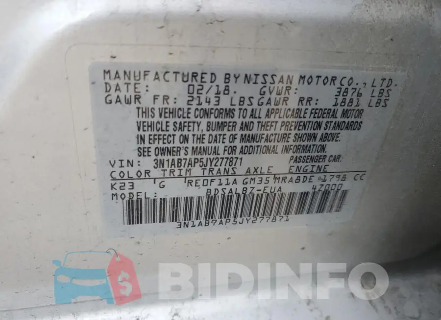 3N1AB7AP5JY277871 Photo# 12