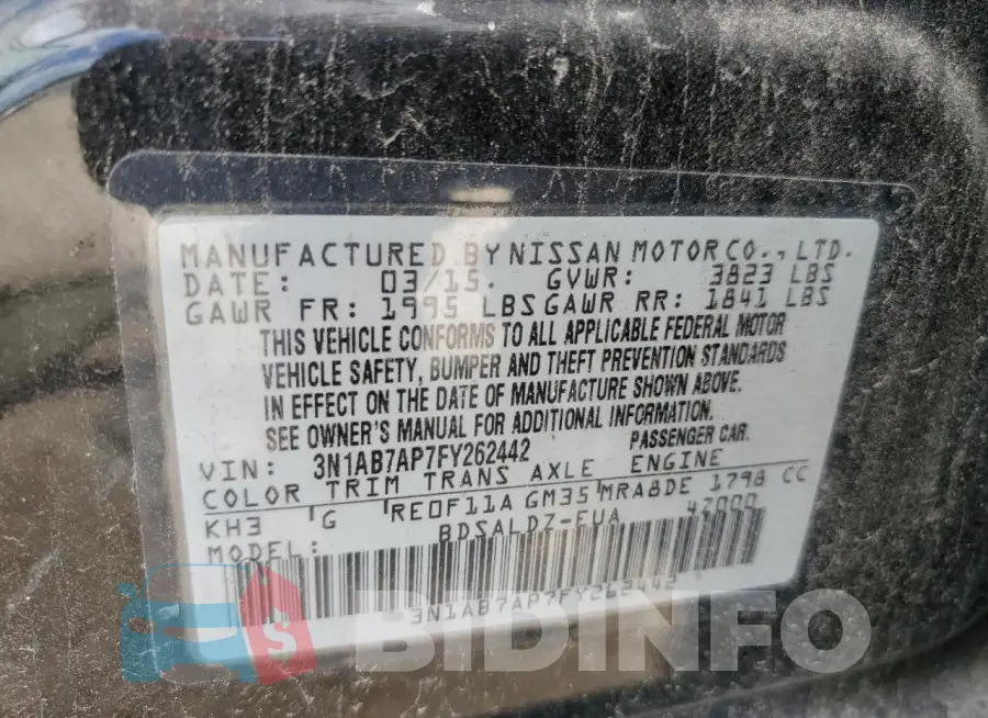 3N1AB7AP7FY262442 Photo# 12