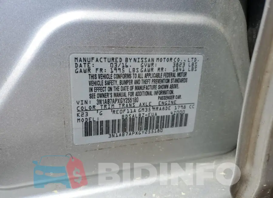 3N1AB7APXGY255180 Photo# 12