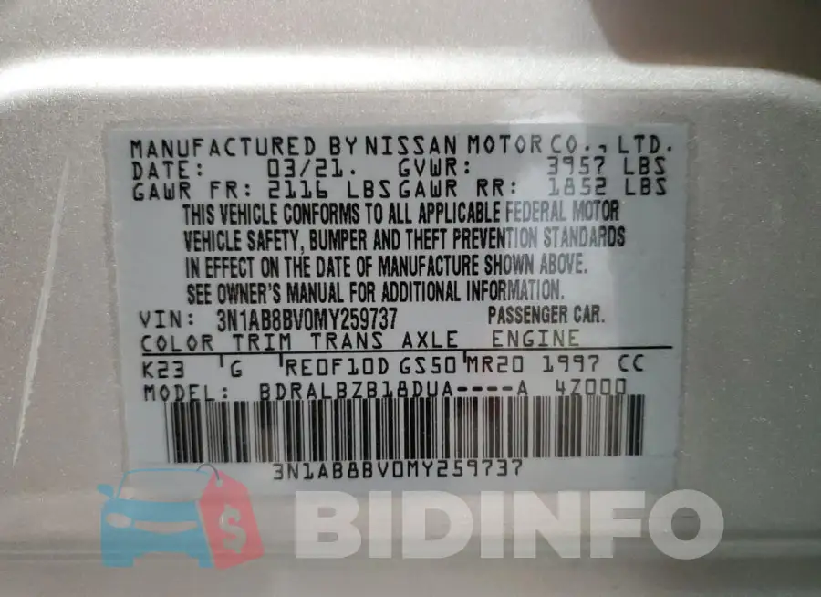 3N1AB8BV0MY259737 Photo# 12