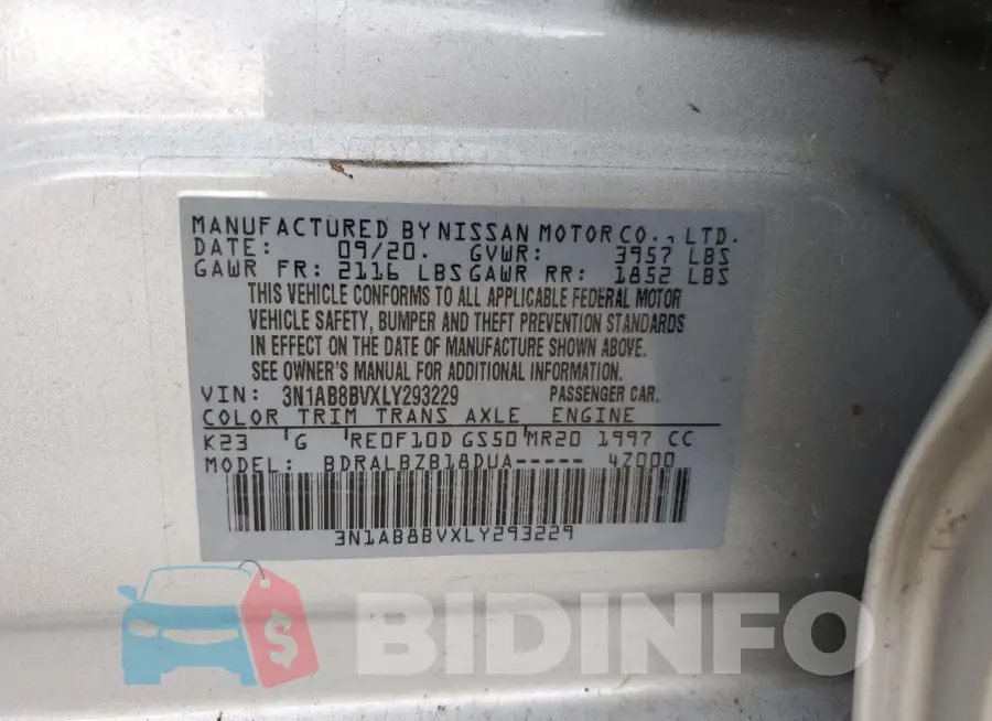 3N1AB8BVXLY293229 Photo# 12