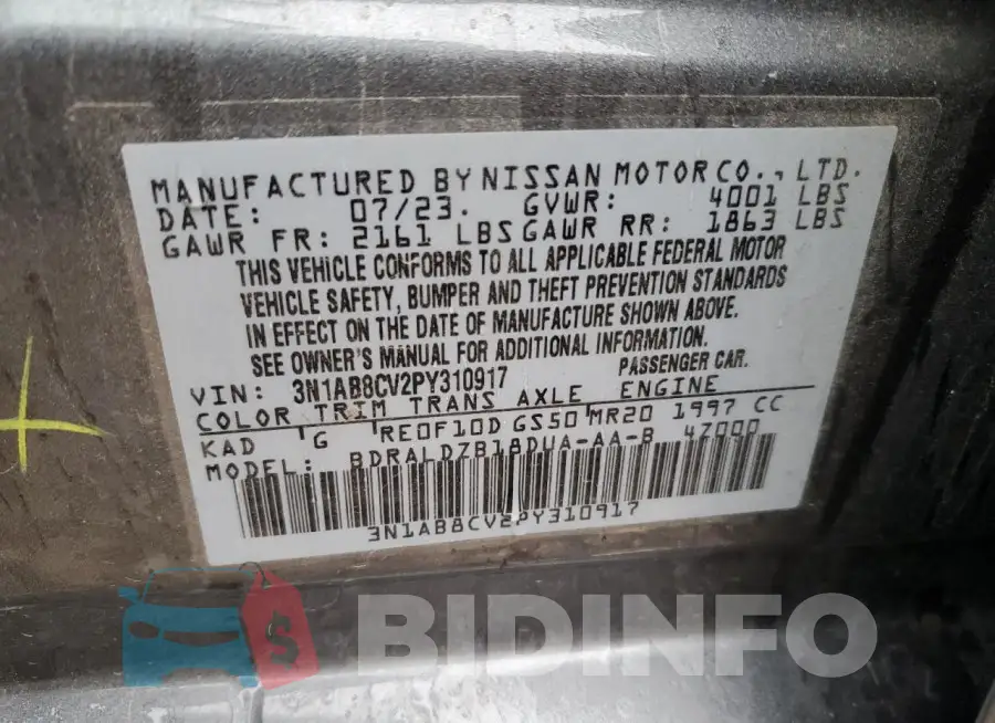 3N1AB8CV2PY310917 Photo# 12