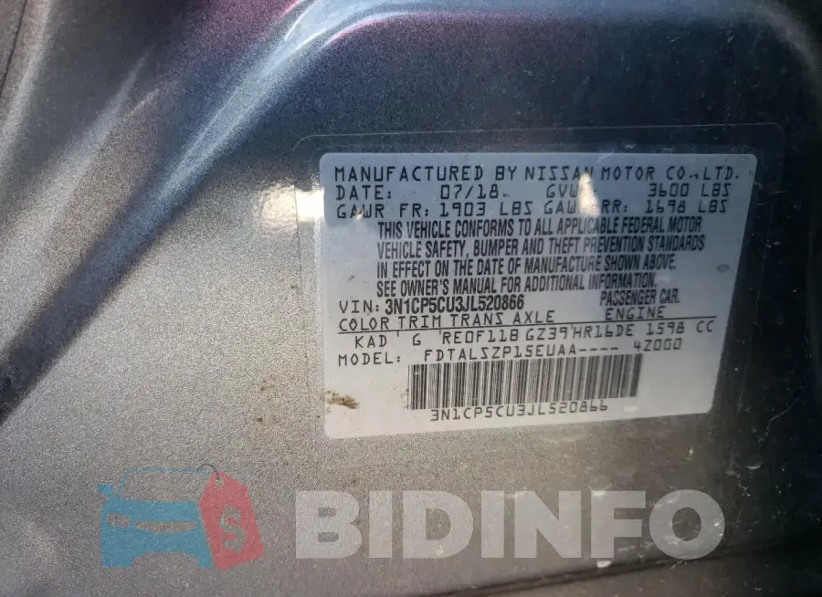 3N1CP5CU3JL520866 Photo# 12