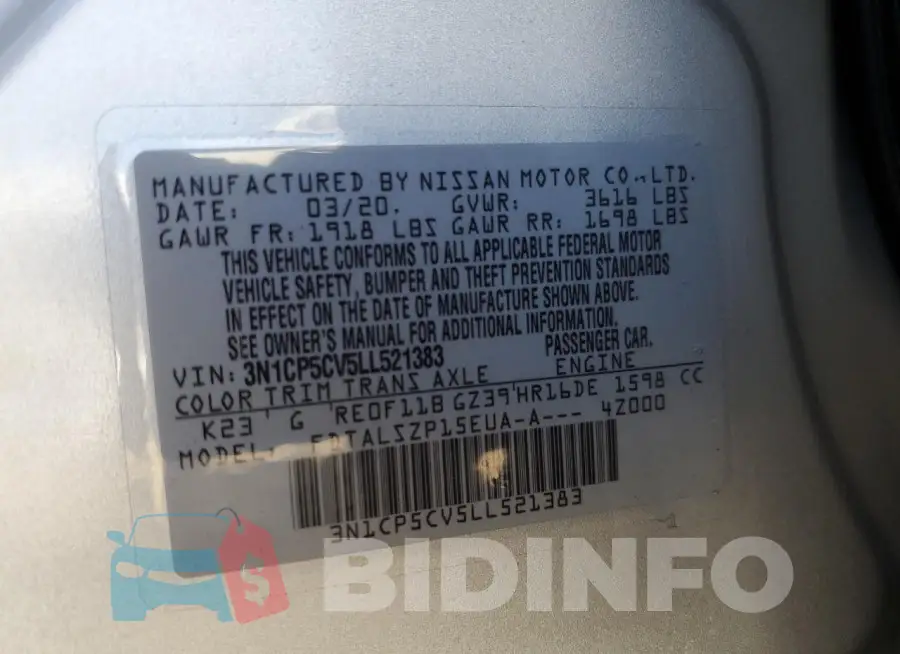 3N1CP5CV5LL521383 Photo# 12