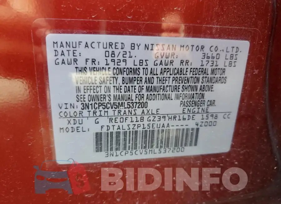 3N1CP5CV5ML537200 Photo# 12