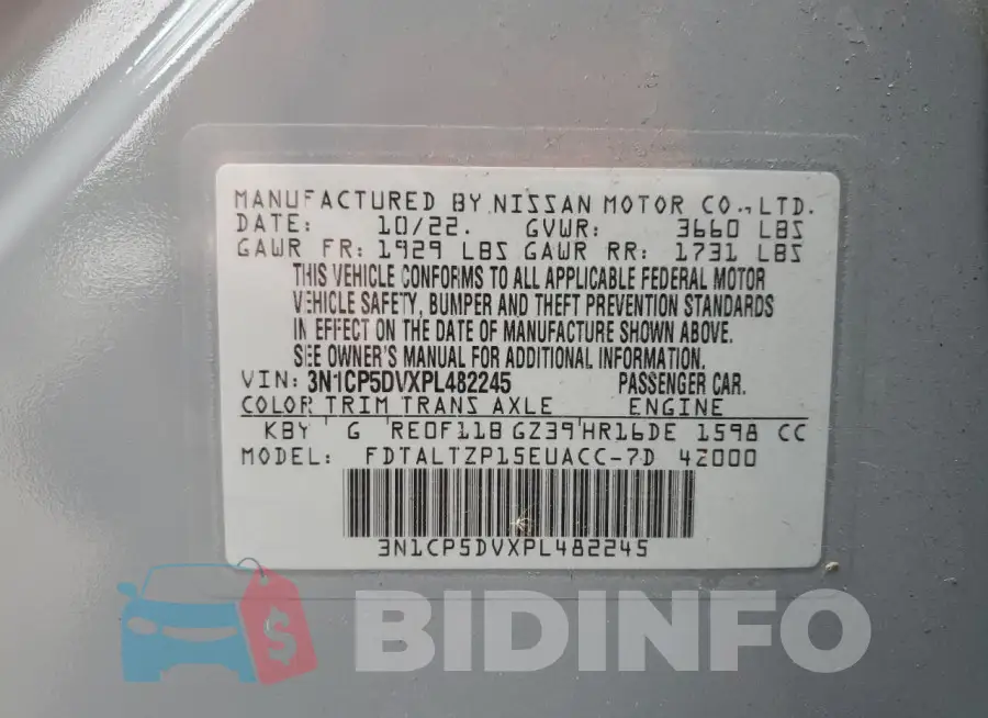 3N1CP5DVXPL482245 Photo# 13