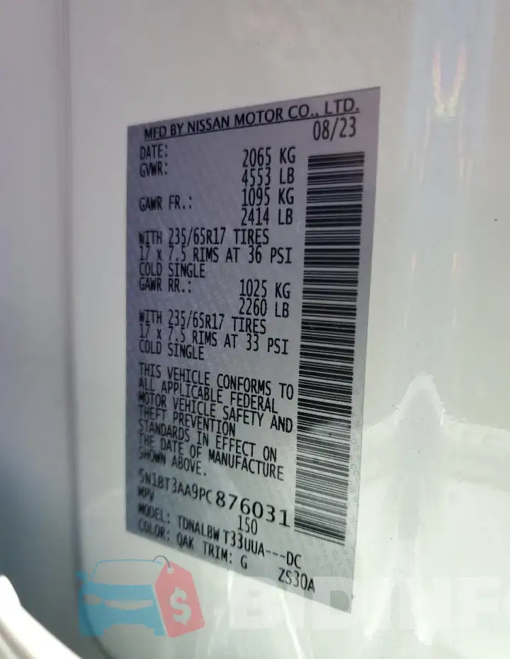 5N1BT3AA9PC876031 Photo# 12