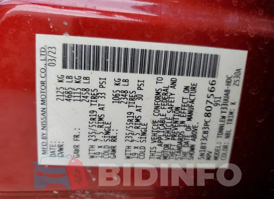 5N1BT3CB3PC807566 Photo# 14