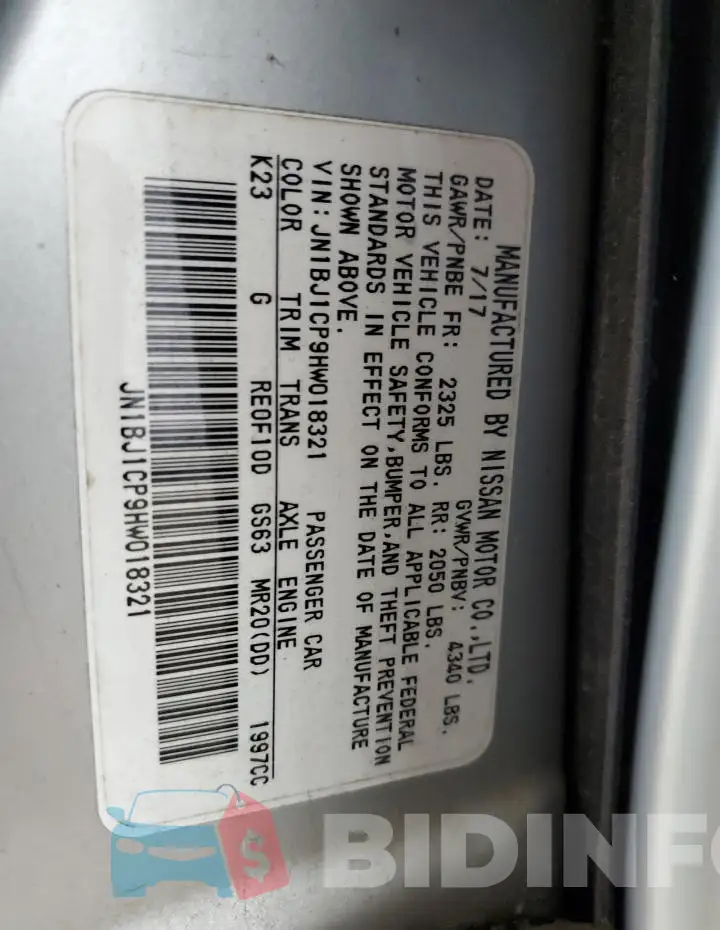 JN1BJ1CP9HW018321 Photo# 13