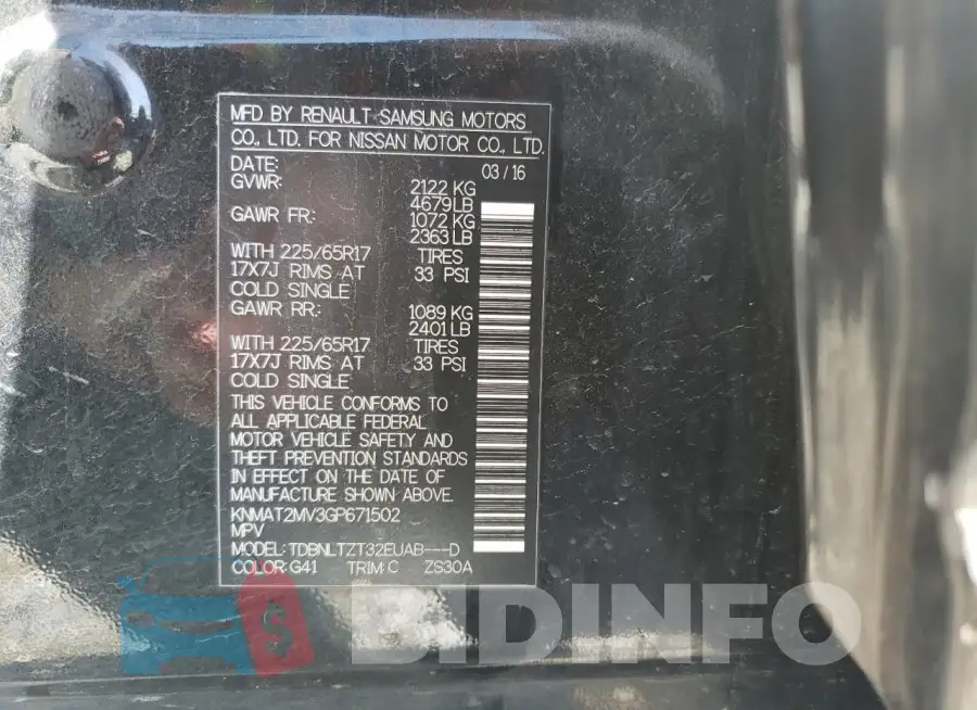 KNMAT2MV3GP671502 Photo# 13