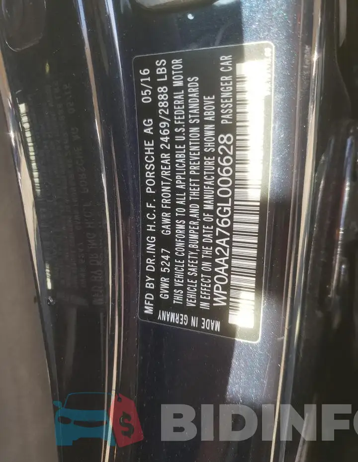 WP0AA2A76GL006628 Photo# 12