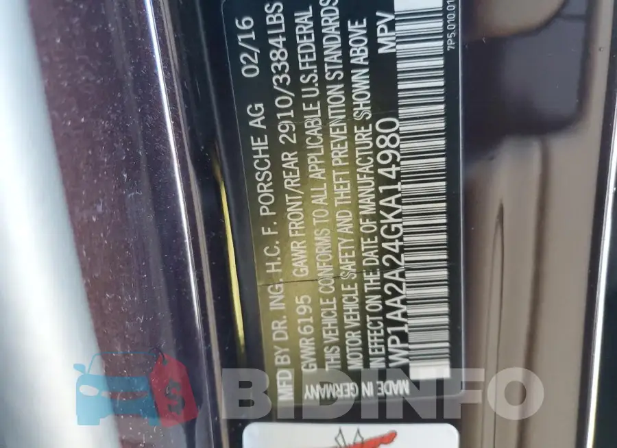 WP1AA2A24GKA14980 Photo# 13