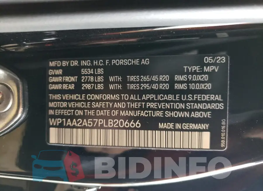 WP1AA2A57PLB20666 Photo# 12