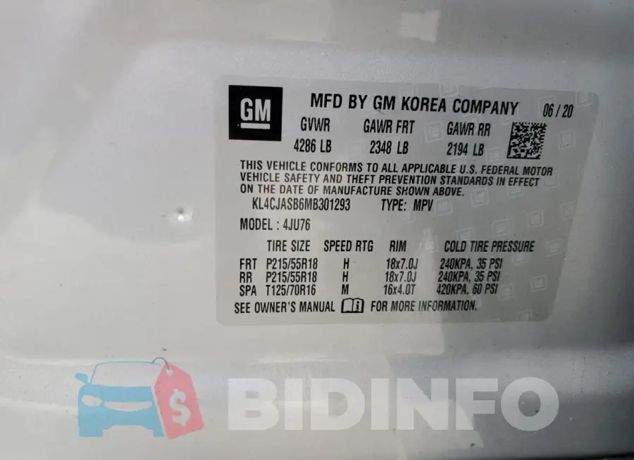 KL4CJASB6MB301293 Photo# 13