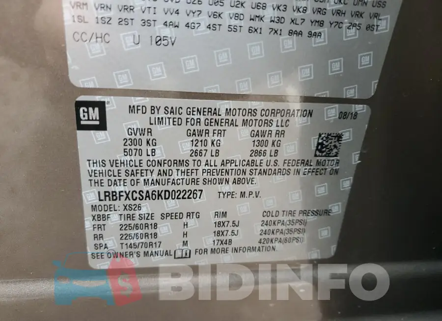 LRBFXCSA6KD022267 Photo# 13