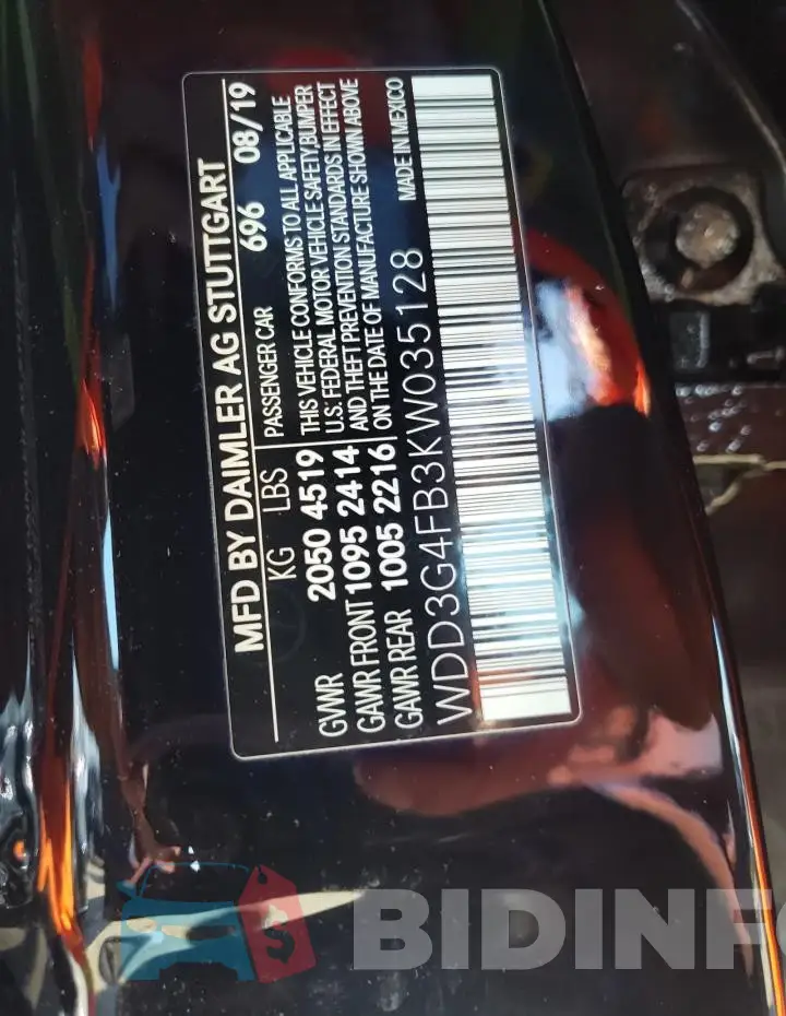 WDD3G4FB3KW035128 Photo# 12