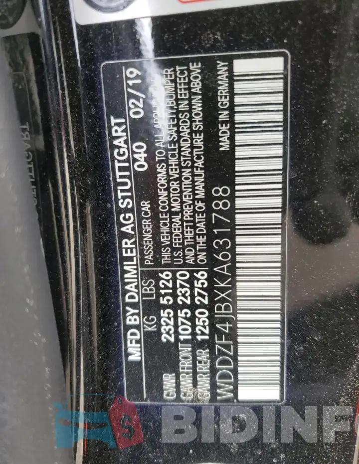 WDDZF4JBXKA631788 Photo# 12